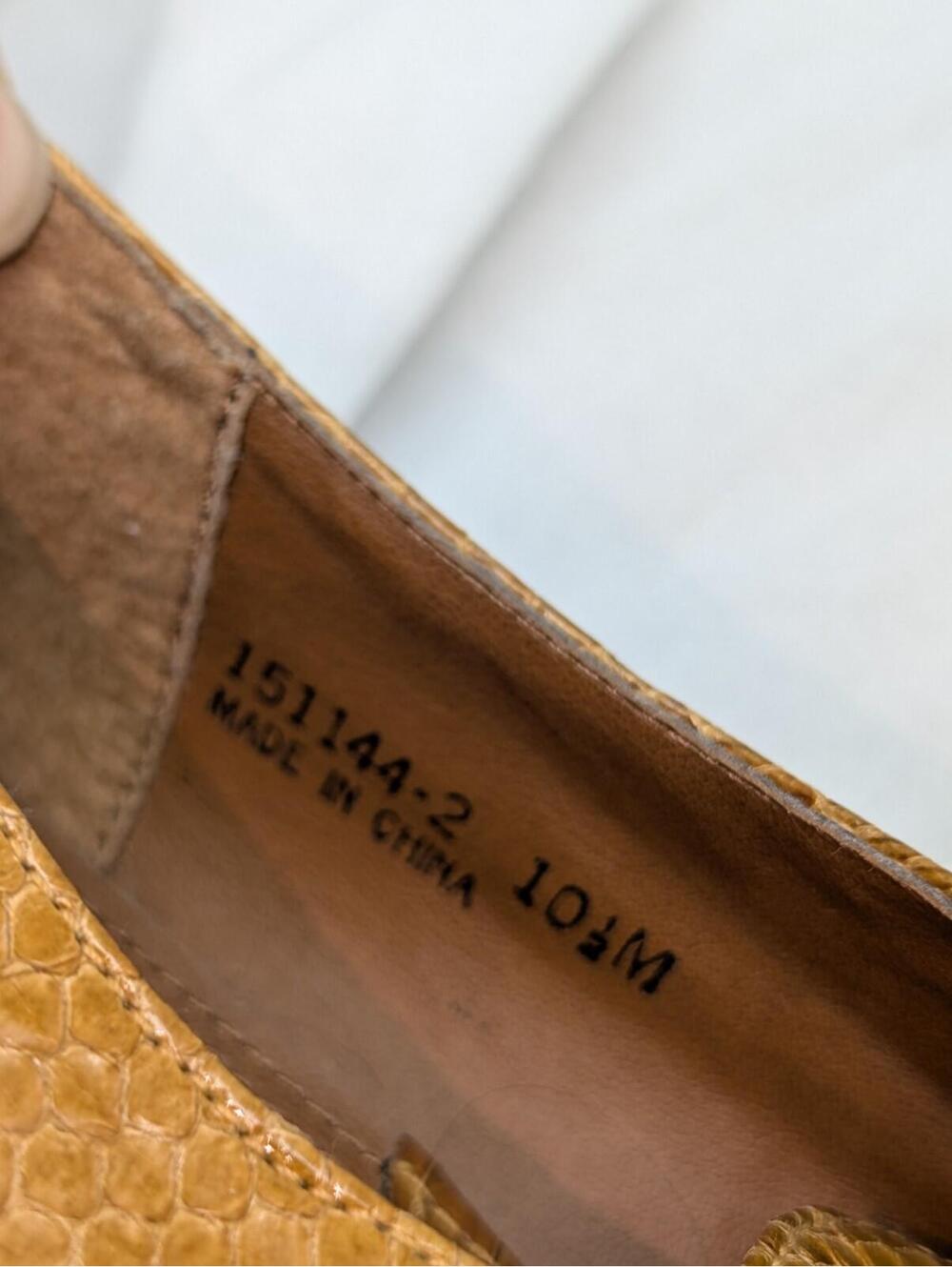 GIORGIO BRUTINI 10.5 M Gold Genuine Snake Skin Shoes Italian VINTAGE - Picture 5 of 12